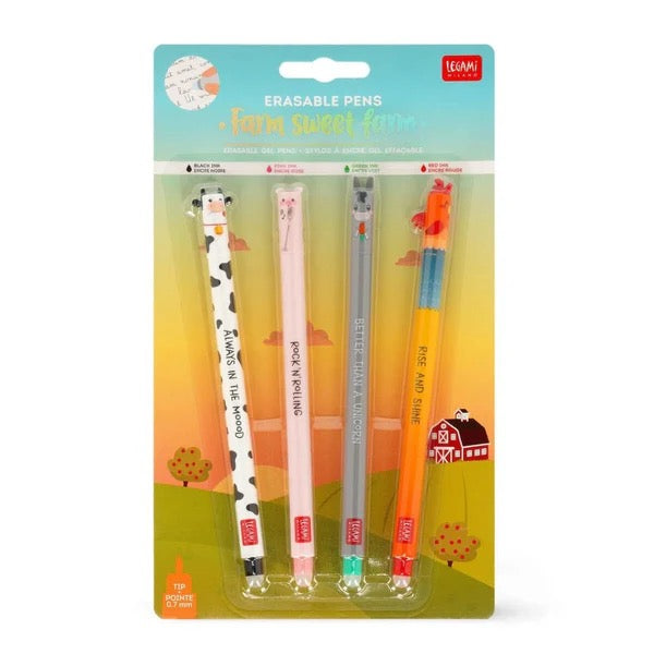 Legami Farm Animal Erasable Pen Set