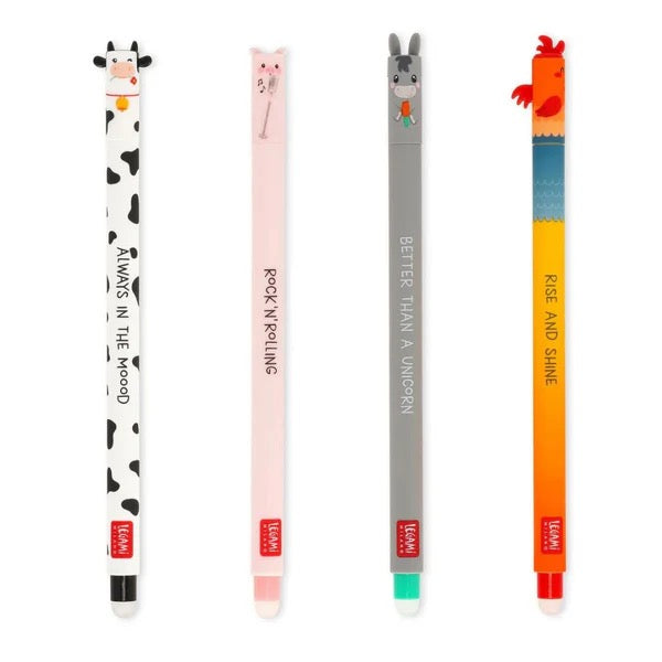 Legami Farm Animal Erasable Pen Set