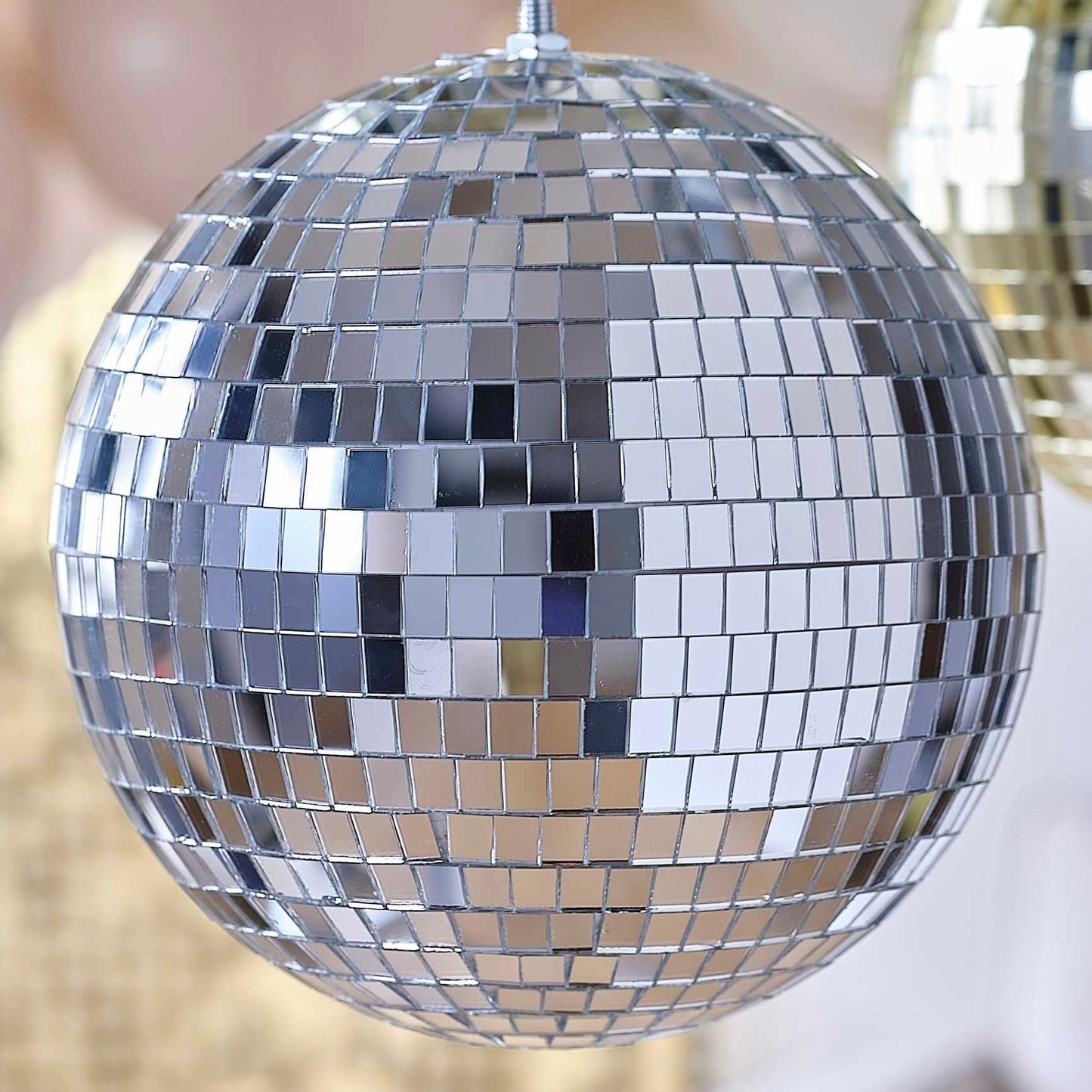 **SECONDS** Silver Disco Ball Hanging Decoration - 20cm