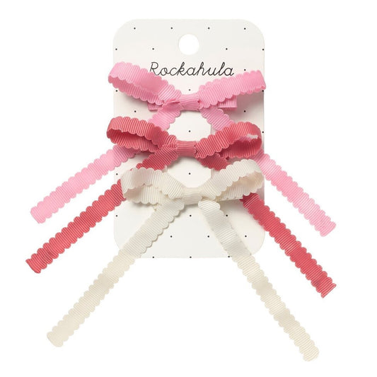 Scalloped Bow Tie Clips