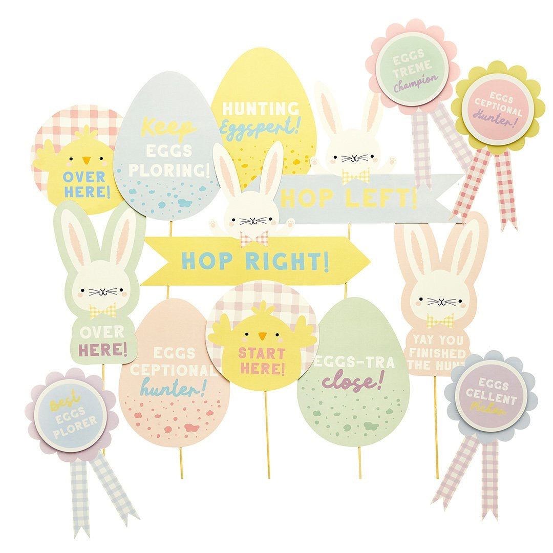 Easter Egg Hunt Signs and Badge Kit