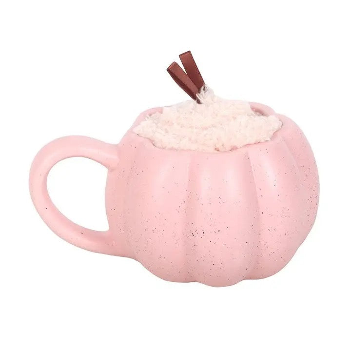 Pink Pumpkin Halloween Autumn Mug and Sock Set