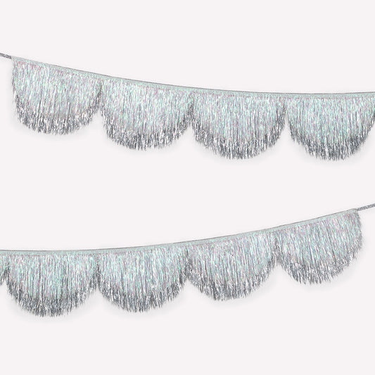 Silver Iridescent Fringe Garland