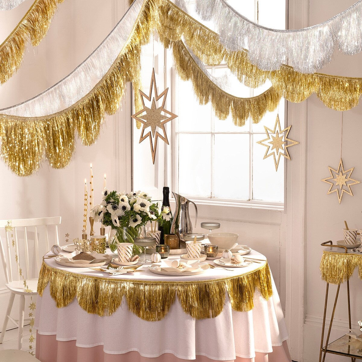 Silver Iridescent Fringe Garland