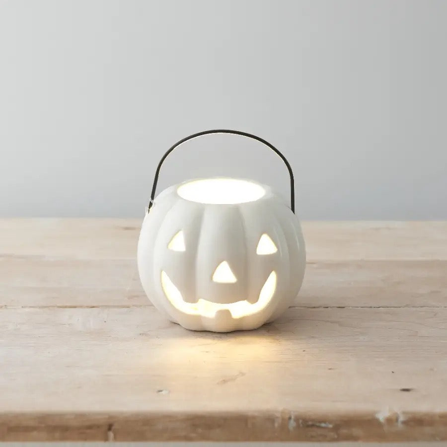 White Halloween Pumpkin Lantern