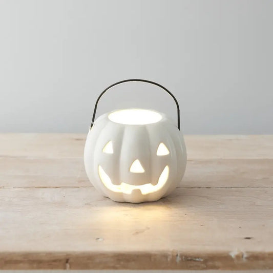 White Halloween Pumpkin Lantern