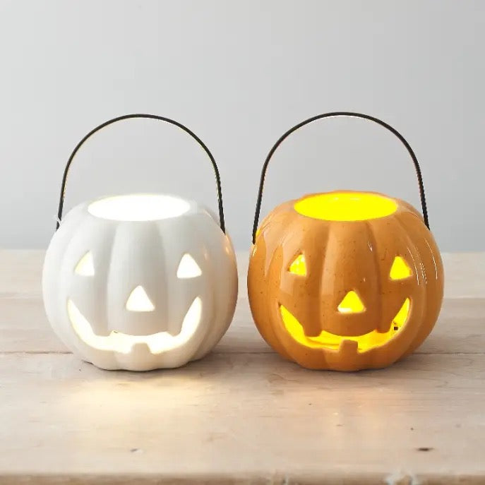 White Halloween Pumpkin Lantern