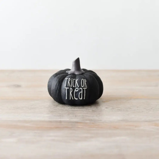Black Trick or Treat Halloween Pumpkin Decoration