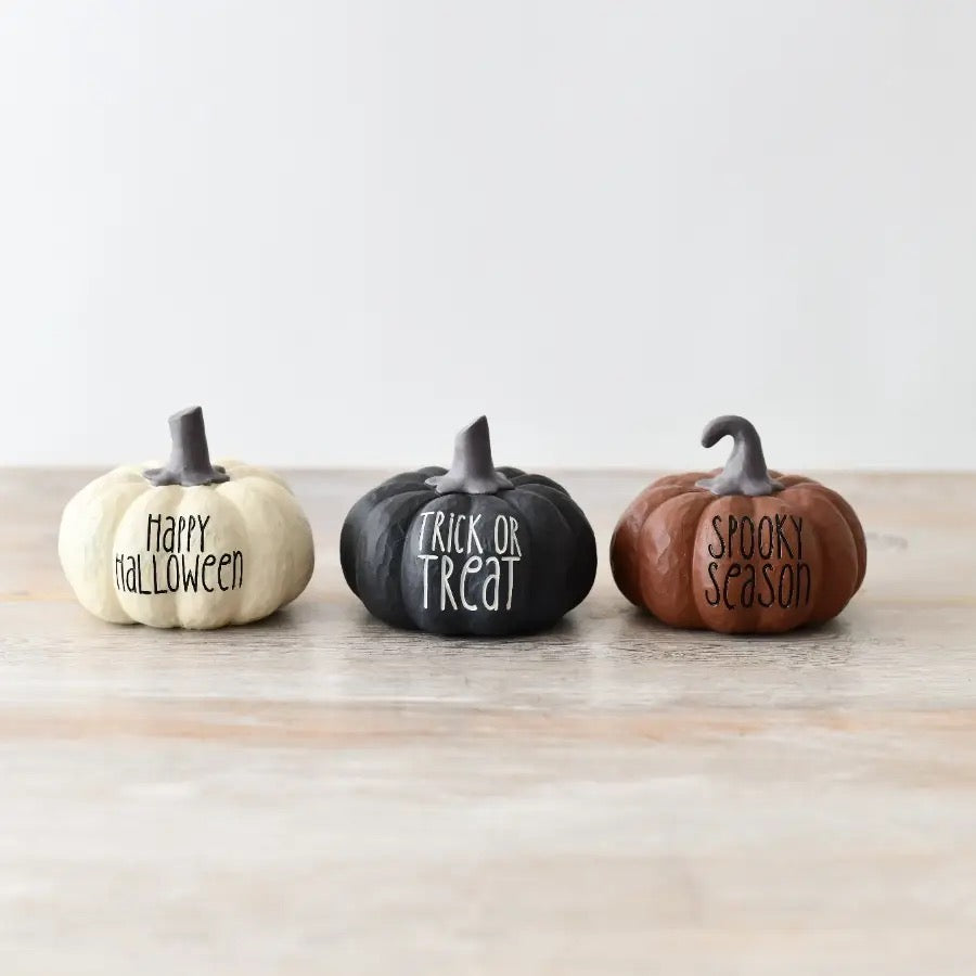 Black Trick or Treat Halloween Pumpkin Decoration