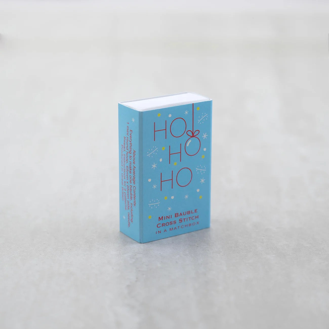 Make your Own Christmas Bauble - Ho Ho Ho Cross Stitch Kit in a Matchbox Gift