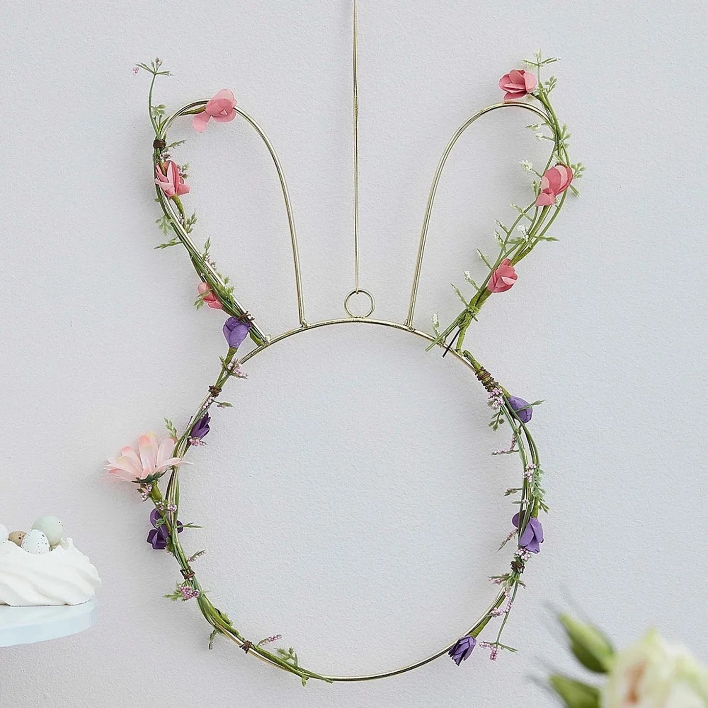 Easter Bunny Floral Wreath