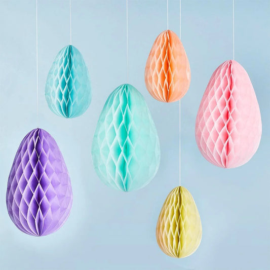 Pastel Easter Egg Honeycomb Decorations