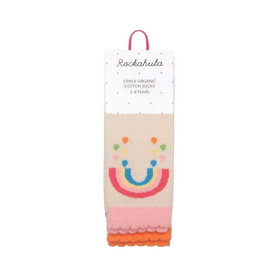 Vintage Rainbow and Sun and Smiley Face - 2 packs of socks