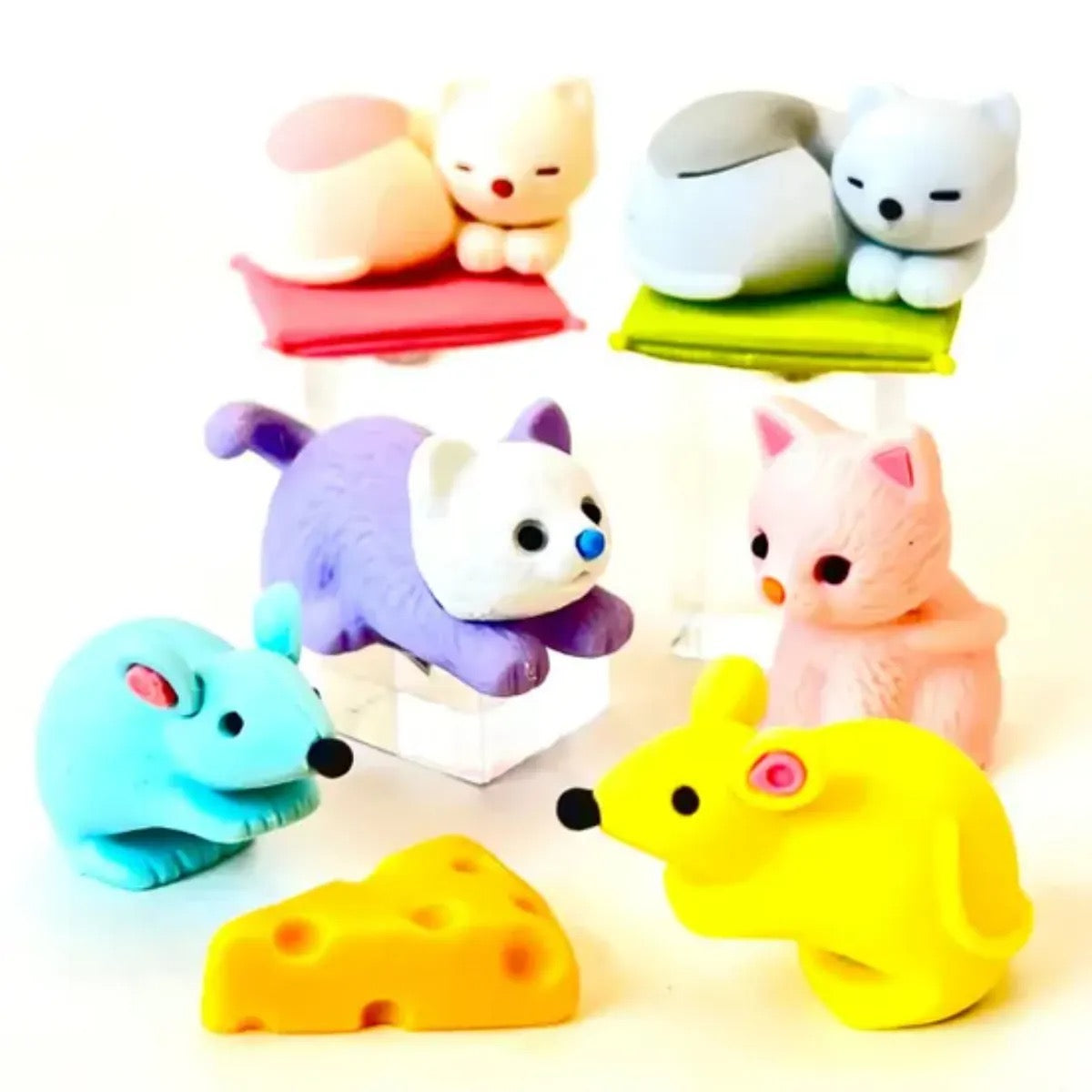 Iwako Cat and Mouse Puzzle  Erasers