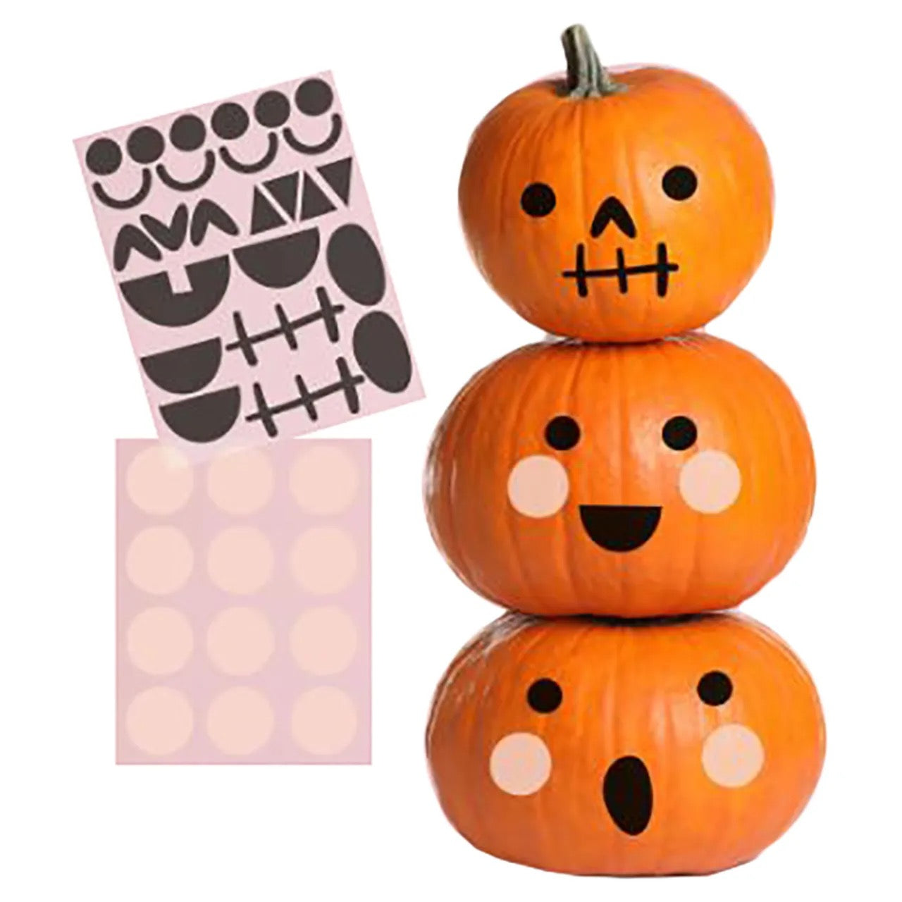 Pumpkin Face Stickers - Pack of 2