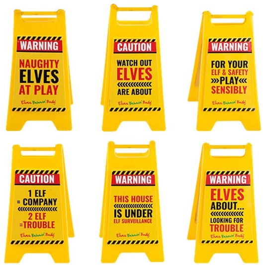 Christmas Elf Behavin' Badly Elf Accessories - Naught Elf Mini Warning Sign