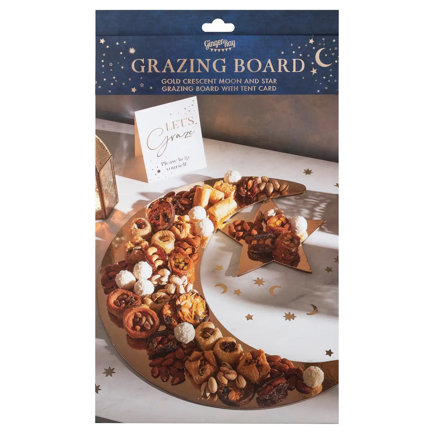 Gold Crescent Moon Eid Grazing Board