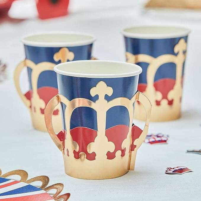 Ginger Ray Crown Cups - Pack of 8