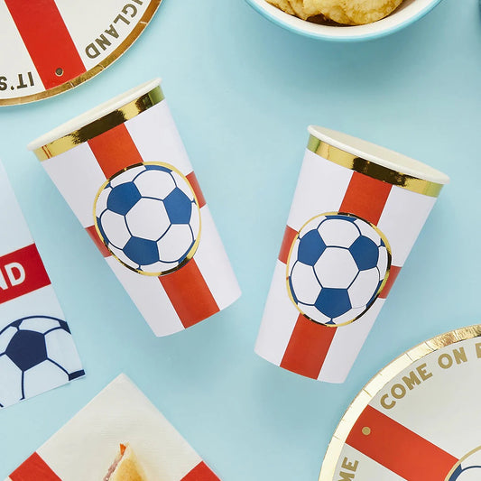 Ginger Ray Come on England Cups - Pack of 8