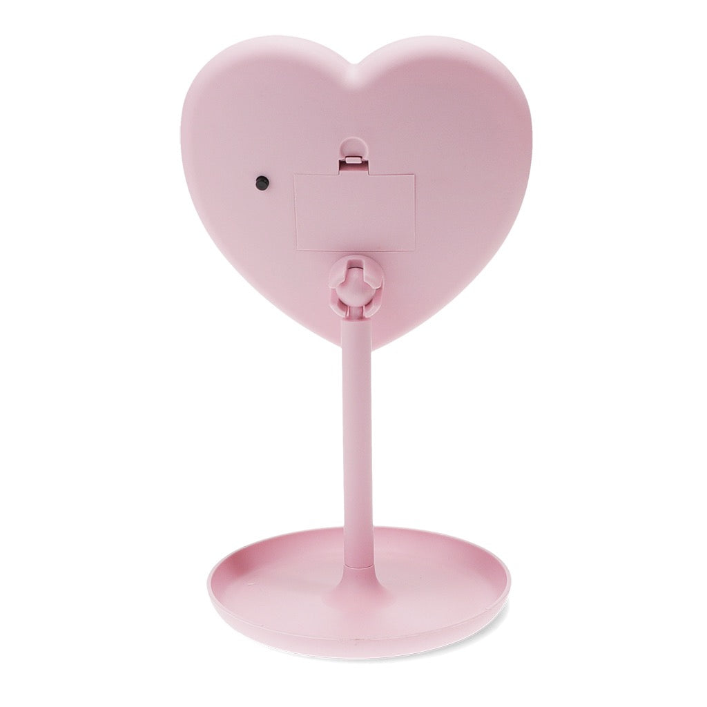 Heart Shaped Light Up Vanity Mirror - Pink