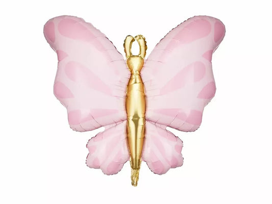 Pink and Gold 27" Butterfly Balloon