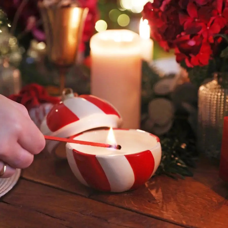 Candy Cane Stripe Cinnamon Candle