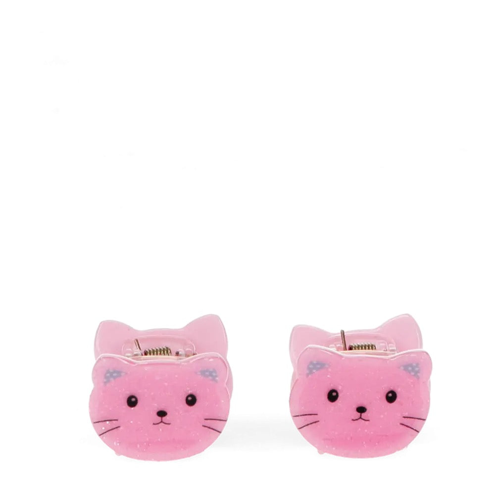 Mini Hair Claw Clips - Set of Two Pink Cats