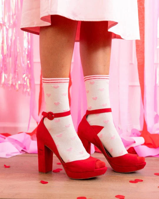 Love Heart Valentines Socks