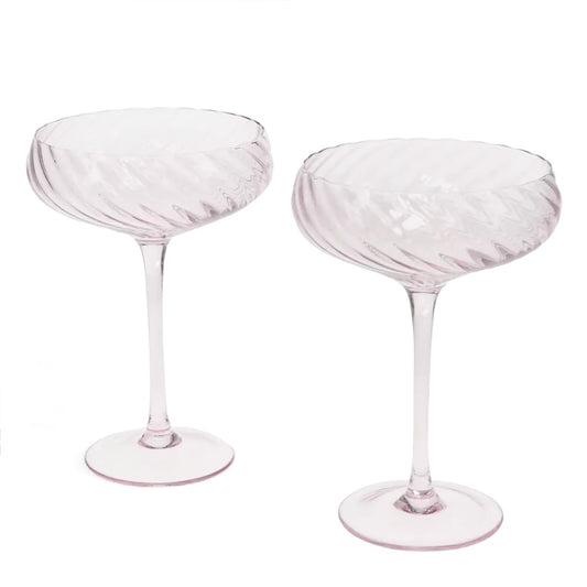 Retro Scalloped Coupe Cocktail Glasses