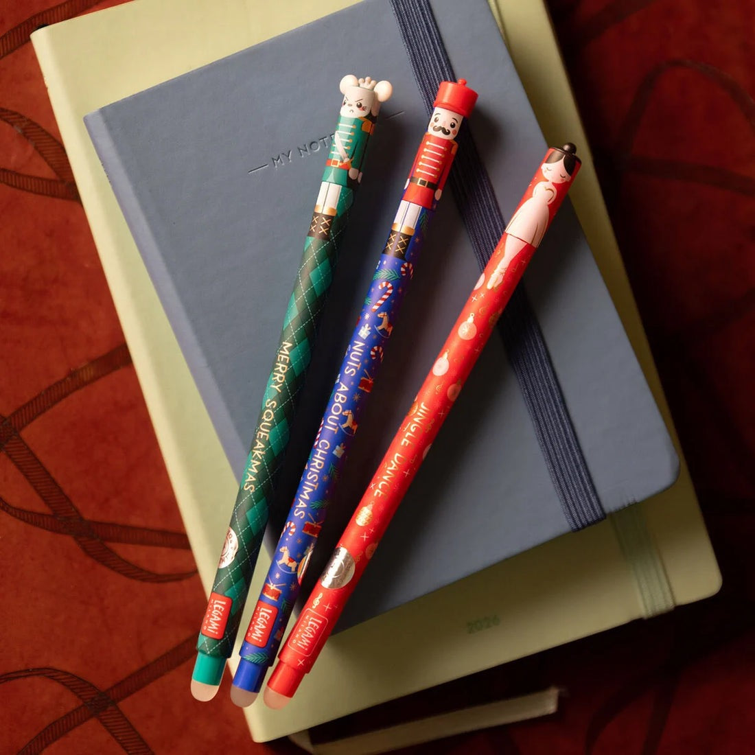 Legami Set of 3 Erasable Gel Pens - The Nutcracker - Christmas Limited Edition