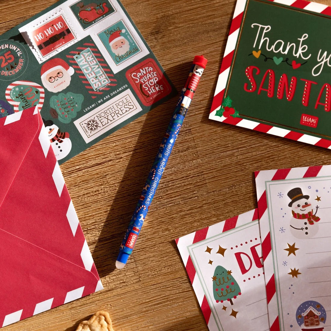 Legami Set of 3 Erasable Gel Pens - The Nutcracker - Christmas Limited Edition