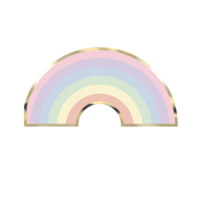 Pastel Rainbow Napkins with Gold Foil Trim