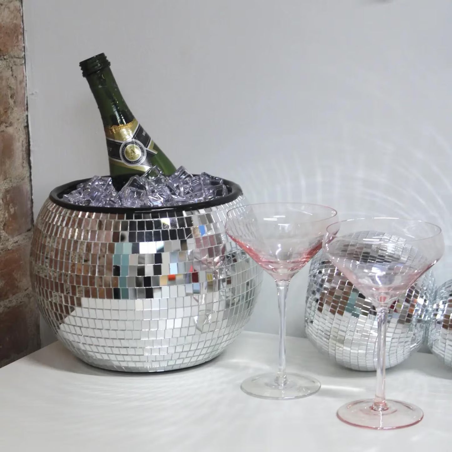Silver Disco Ball Ice Bucket