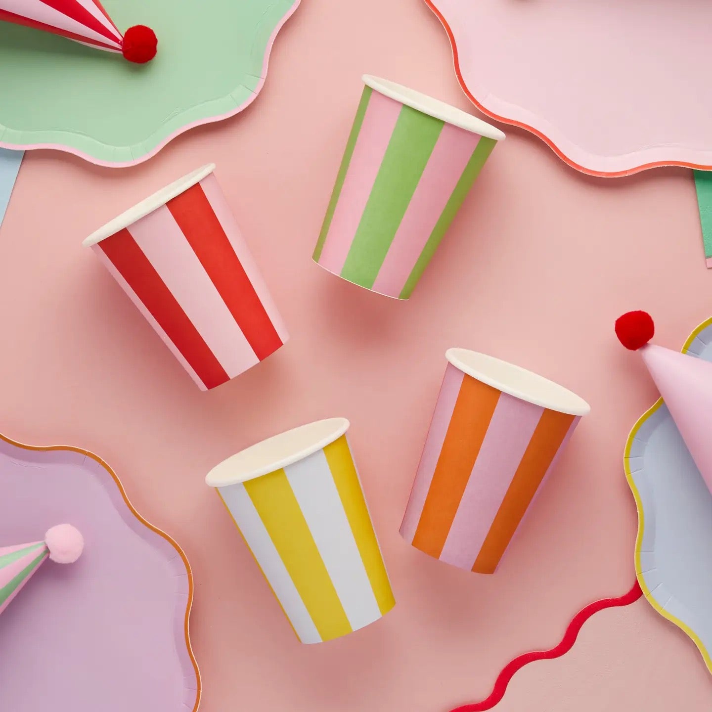 Bright Stripe Paper Party Cups