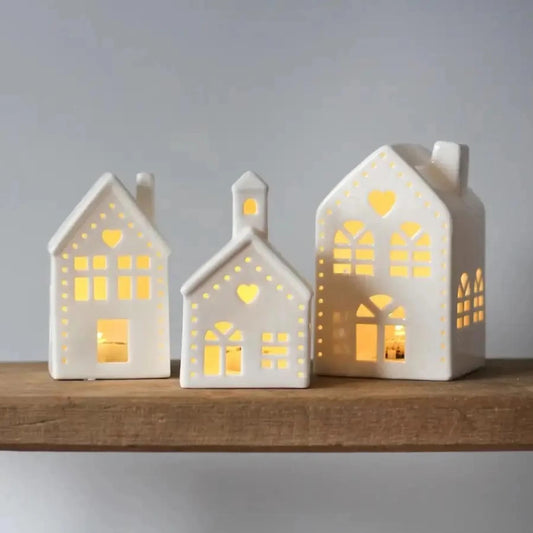 Set of Three Light Up Houses