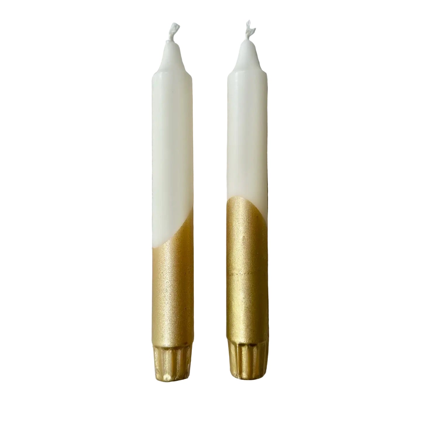 Hand Dipped Gold and Cream Christmas Dinner Candles