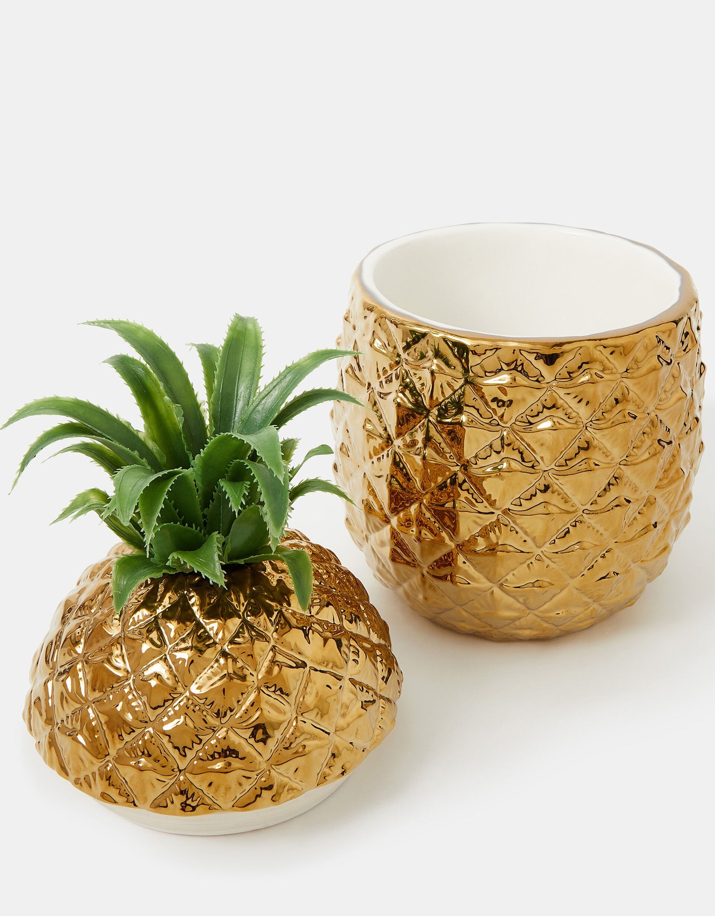 Gold Pineapple Ice Bucket with Lid