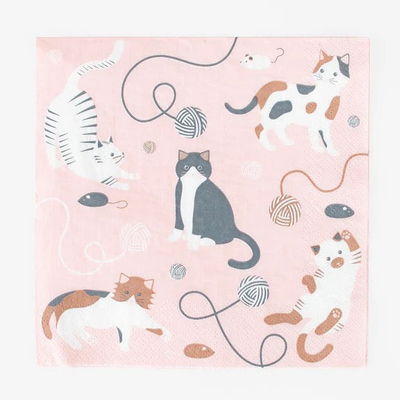 Cat Kitten Kitty Cat Birthday Party Paper Napkins