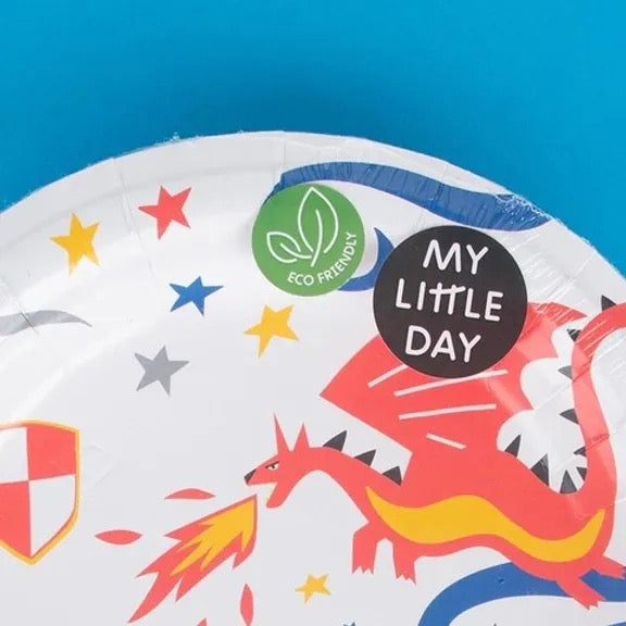 My Little Day Knights and Dragons Party Paper Plates 22cm