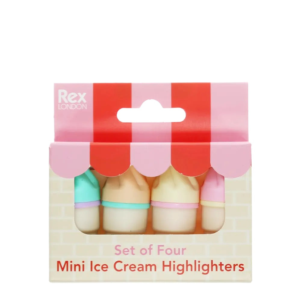 Set of 4 Mini Ice Cream Highlighters