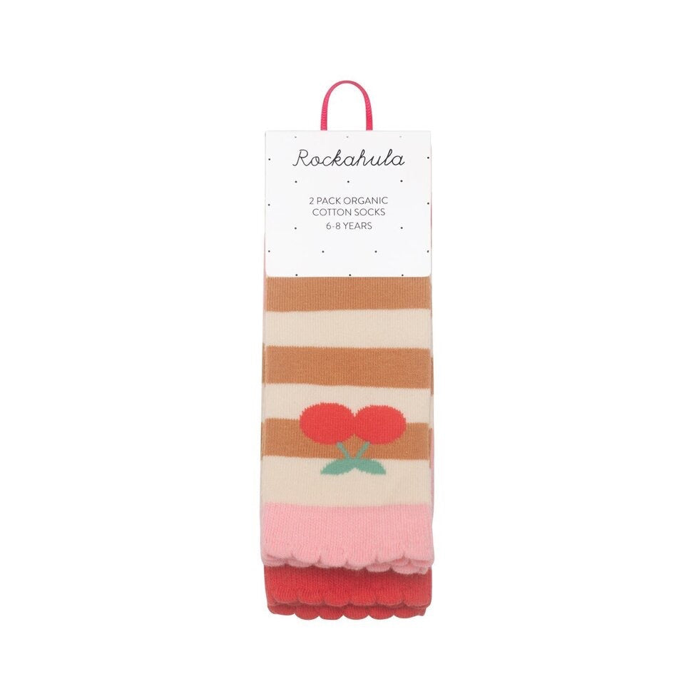 Stripey Cherry 2 packs of socks