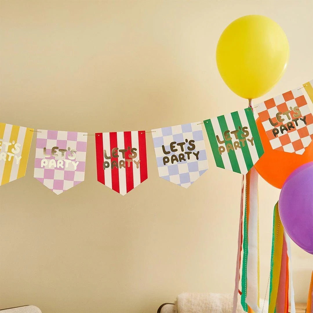 Colourful Let's Party Birthday Banner