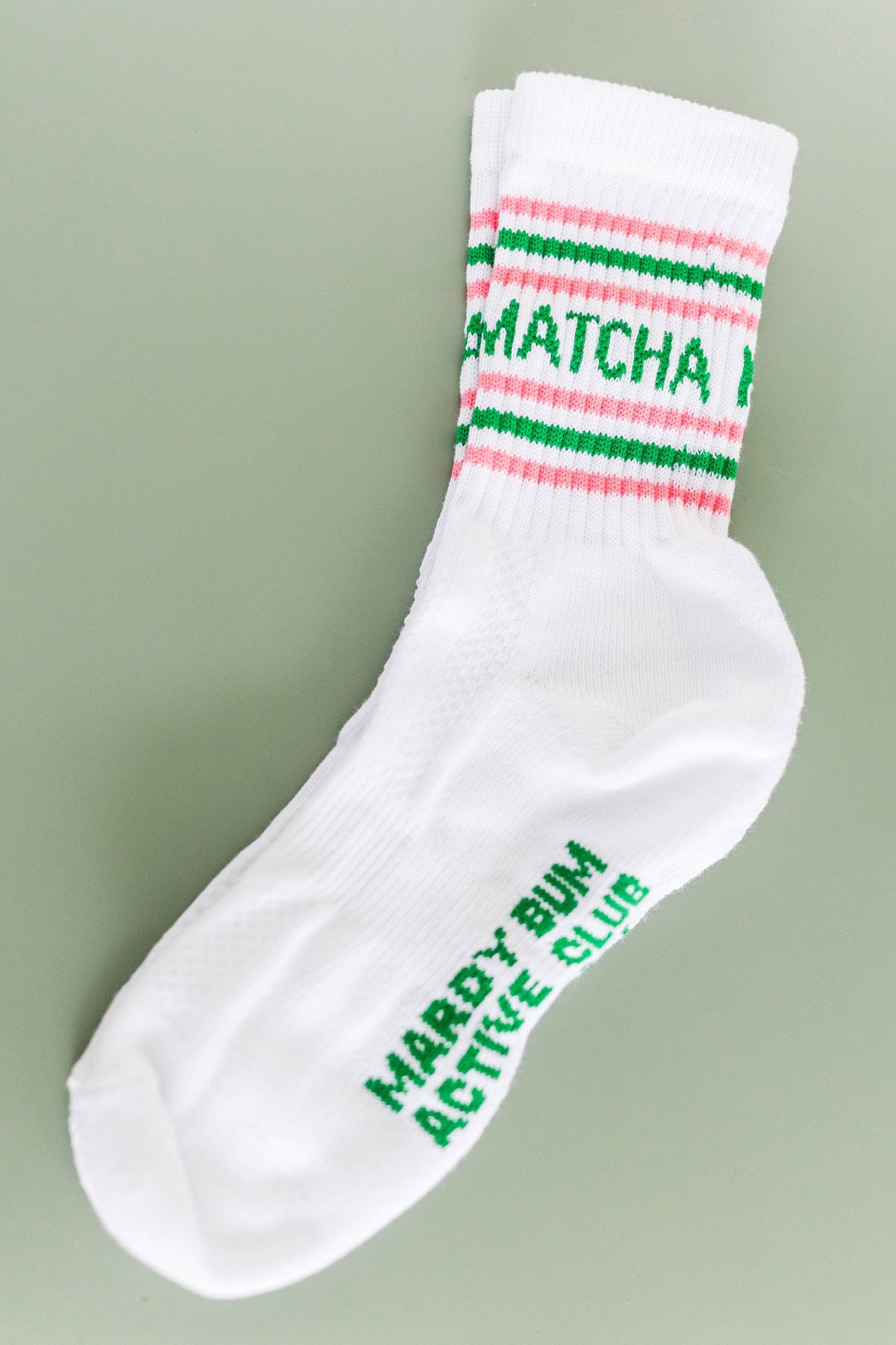 “MATCHA” slogan sports socks