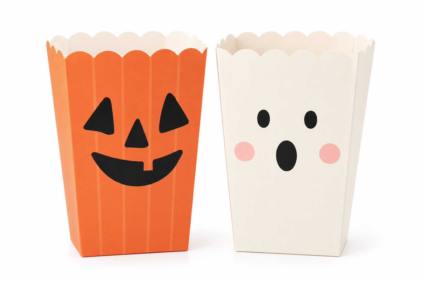 Orange Pumpkin and White Ghost Treat Boxes - Pack of 12