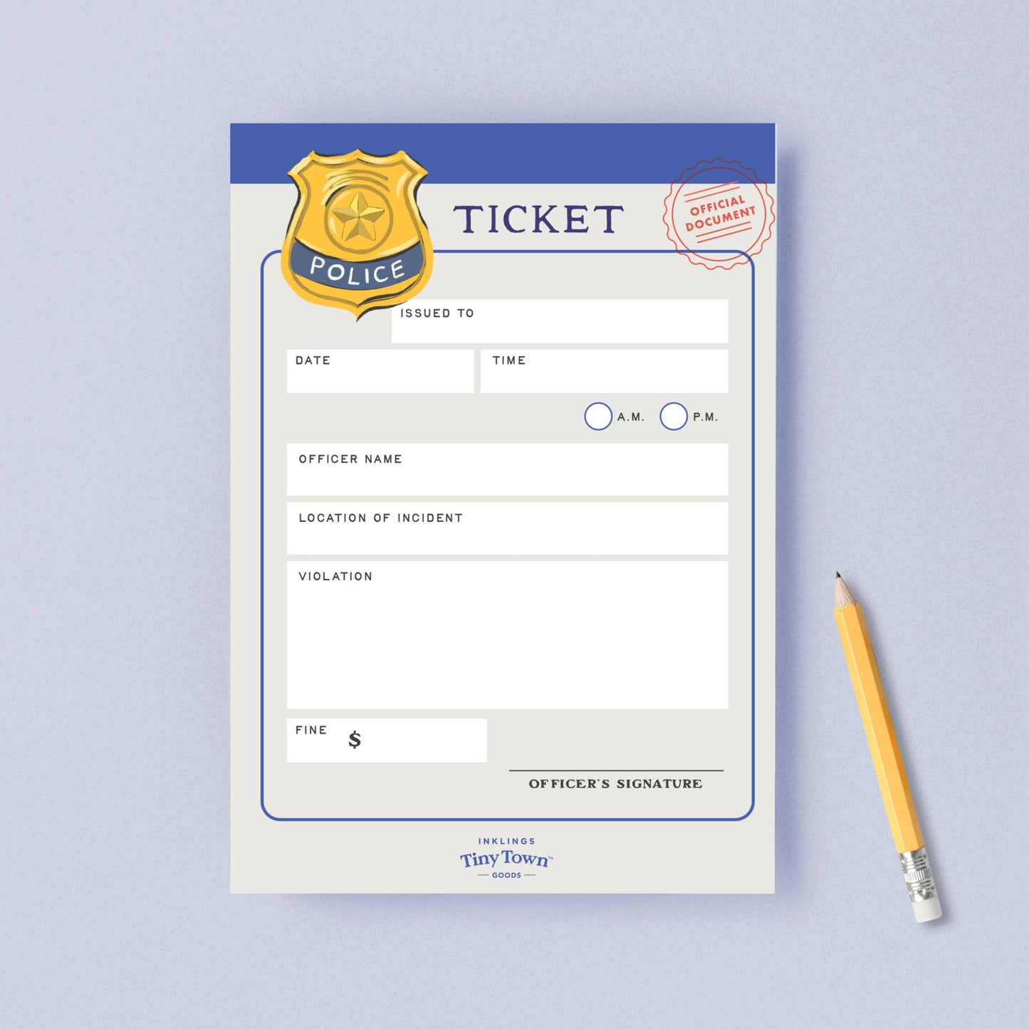 Inklings Tiny Town™ Play Notepad - Police Ticket